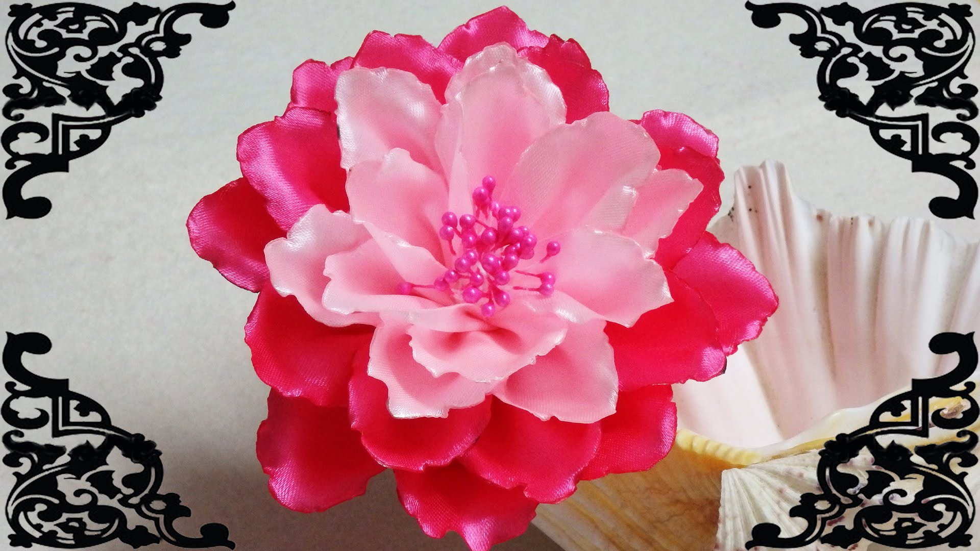 diy kanzashi flower ribbon flower tutorial how to easy