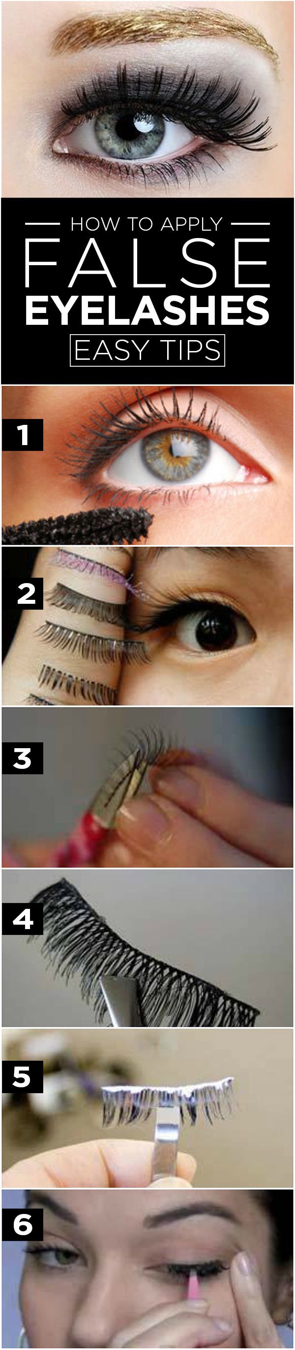 how to apply false eyelashes tutorial
